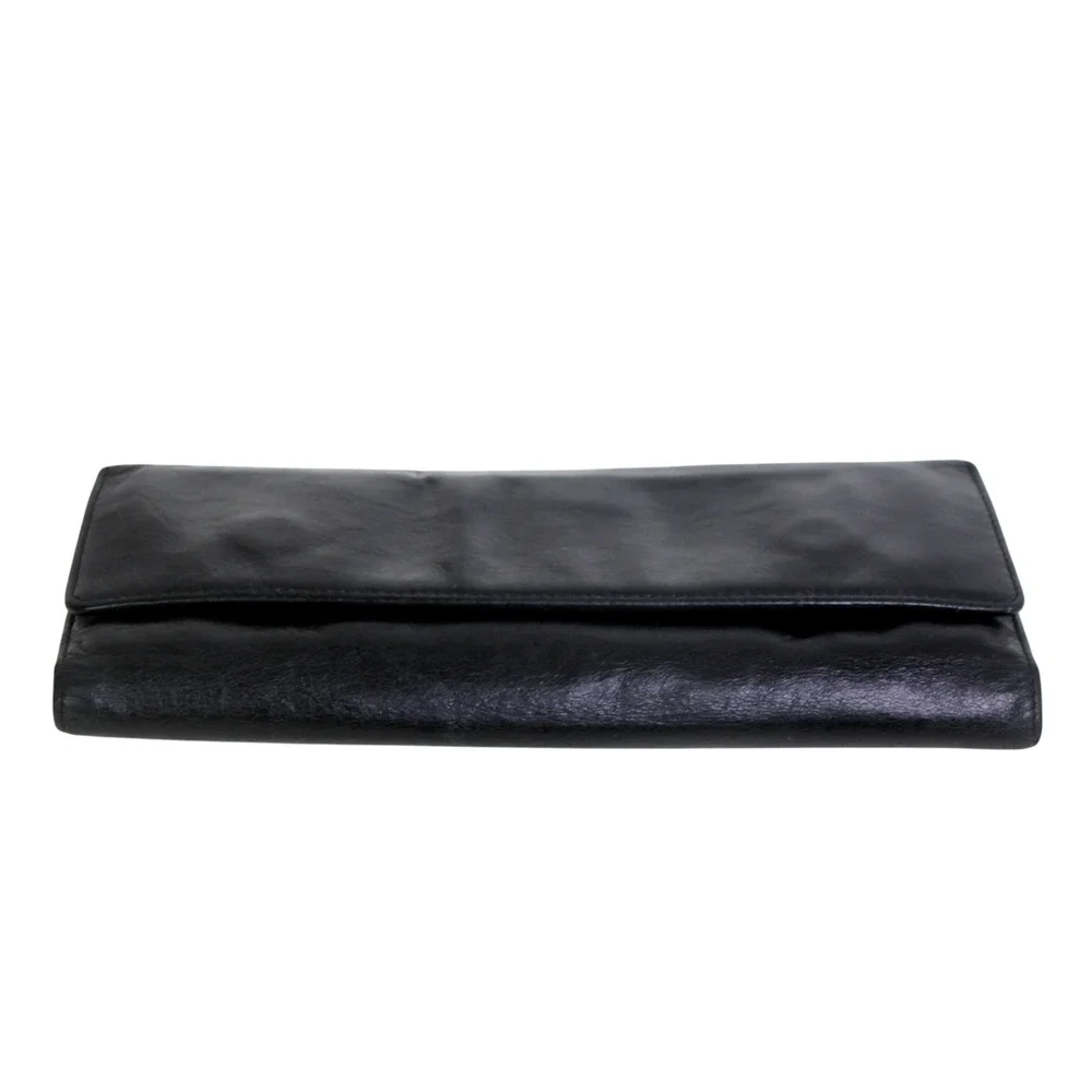 Hobo International BLACK GENUINE LEATHER ID CARD COIN HOLDER BILL BIFOLD WALLET